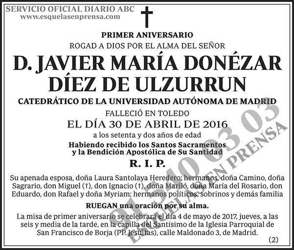 Javier María Donézar Díez de Ulzurrun